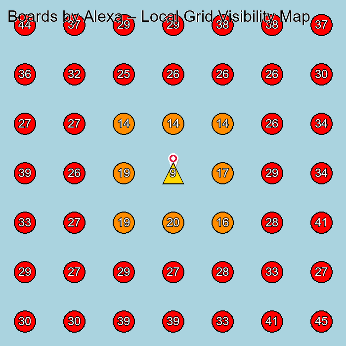Boards by Alexa GeoGrid visibility map for Food Manufacturer in None